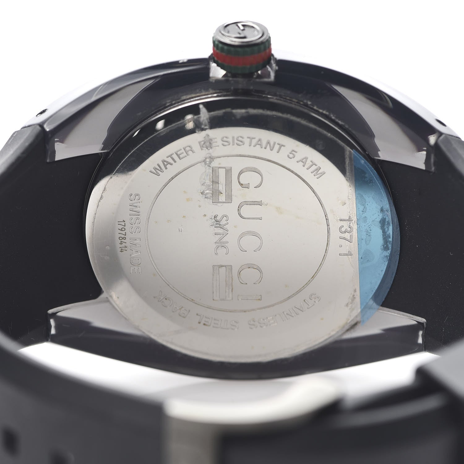 Gucci Stainless Steel Rubber 46mm Sync Web Quartz Watch Black 5 of 6