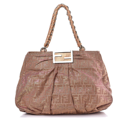 Fendi Metallic Lurex Zucca Mia Tote Arancio 1 of 7