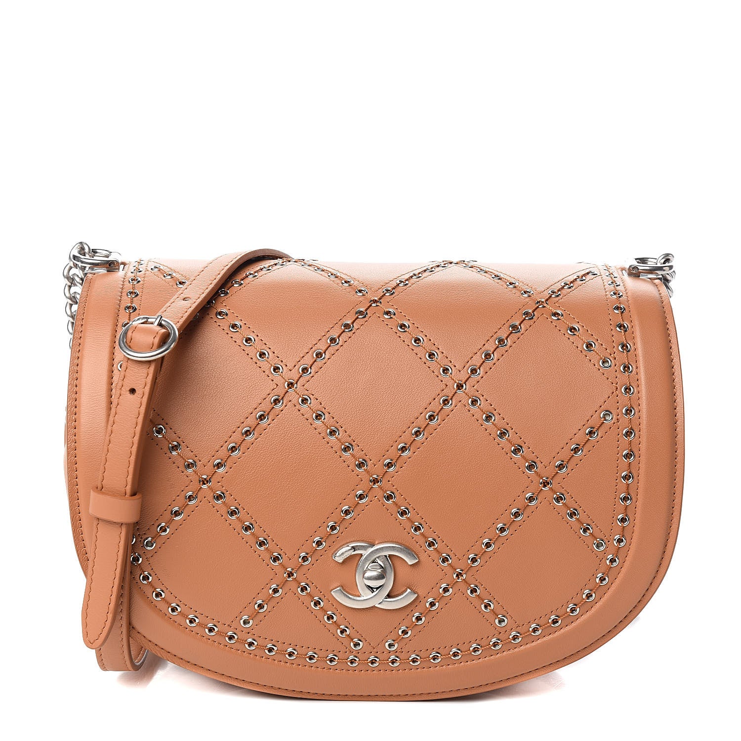 Chanel Calfskin Coco Eyelets Small Flap Bag Camel 1 of 10