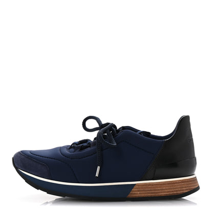 Hermes Technical Canvas Mens Miles Sneakers 40 Marine Black 1 of 11
