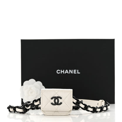 Chanel Caviar Quilted Airpods Pro Holder Belt White 14 of 14