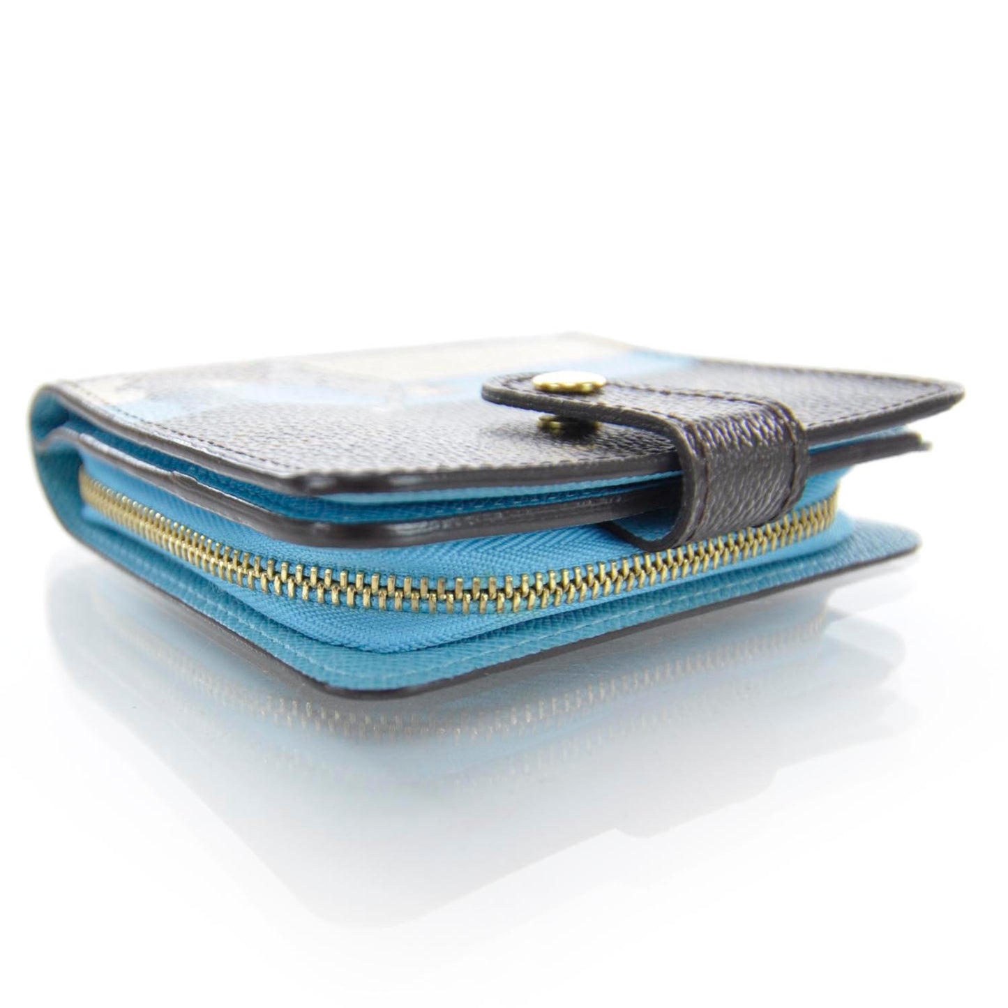 Monogram Groom Compact Zip Wallet Blue