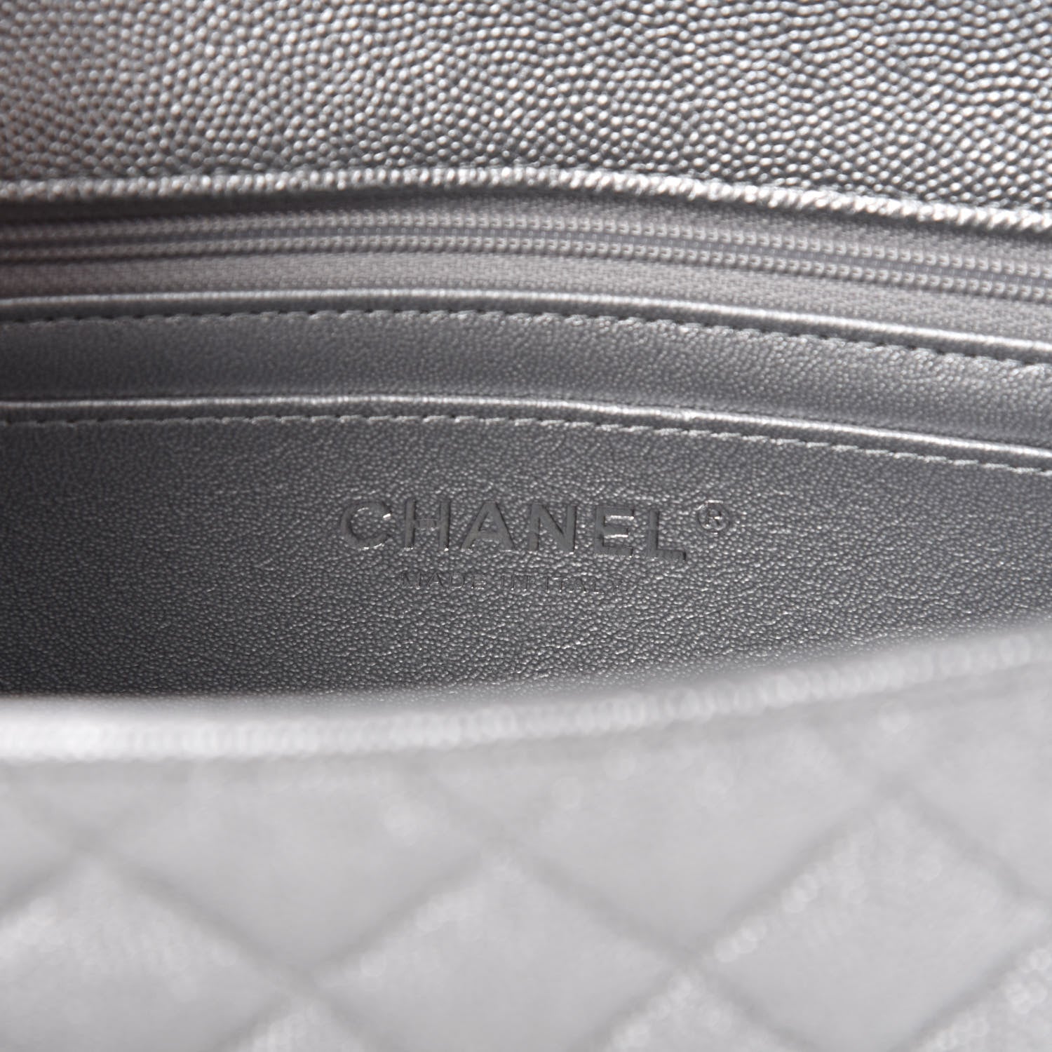 Chanel Metallic Caviar Quilted Mini Top Handle Rectangular Flap Silver 8 of 10