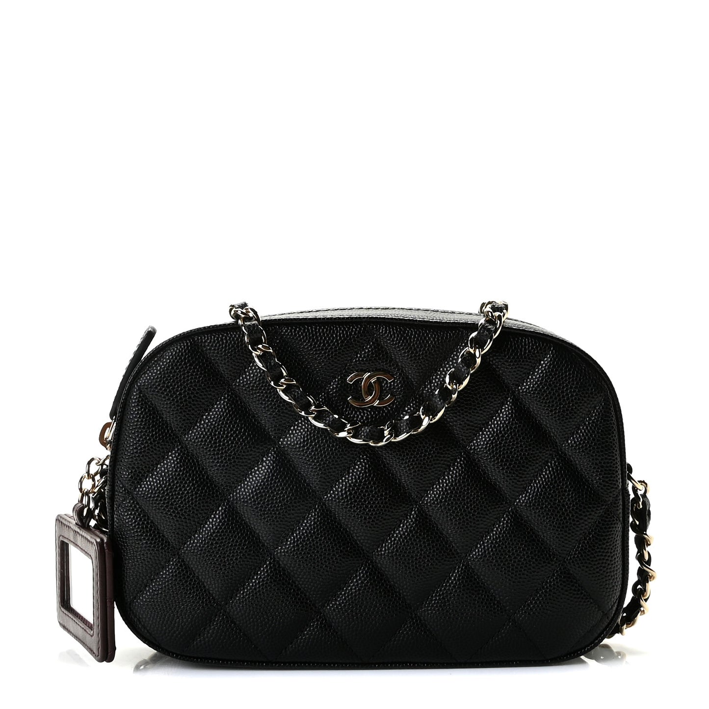 Caviar Quilted Vanity With Chain Black