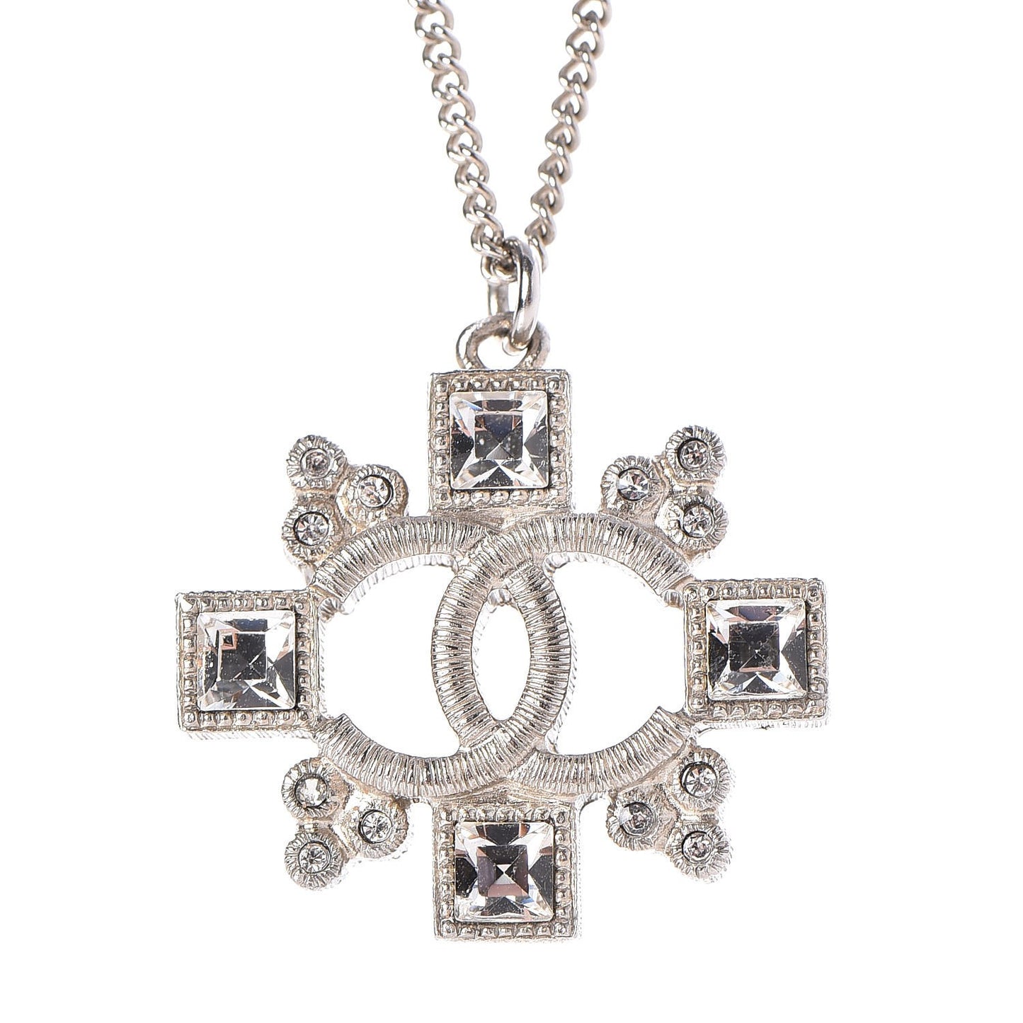 Crystal CC Necklace Silver
