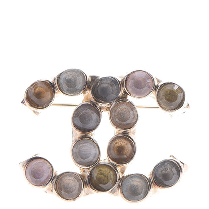 Chanel Poured Glass CC Brooch Gold Multicolor 1 of 7