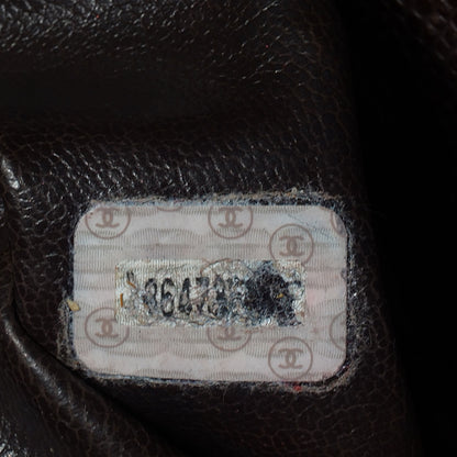 Chanel Caviar Flap Shoulder Bag Dark Brown 7 of 9