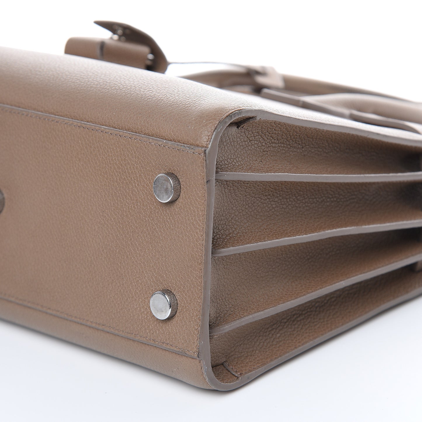 Grained Calfskin Baby Sac De Jour Dark Beige