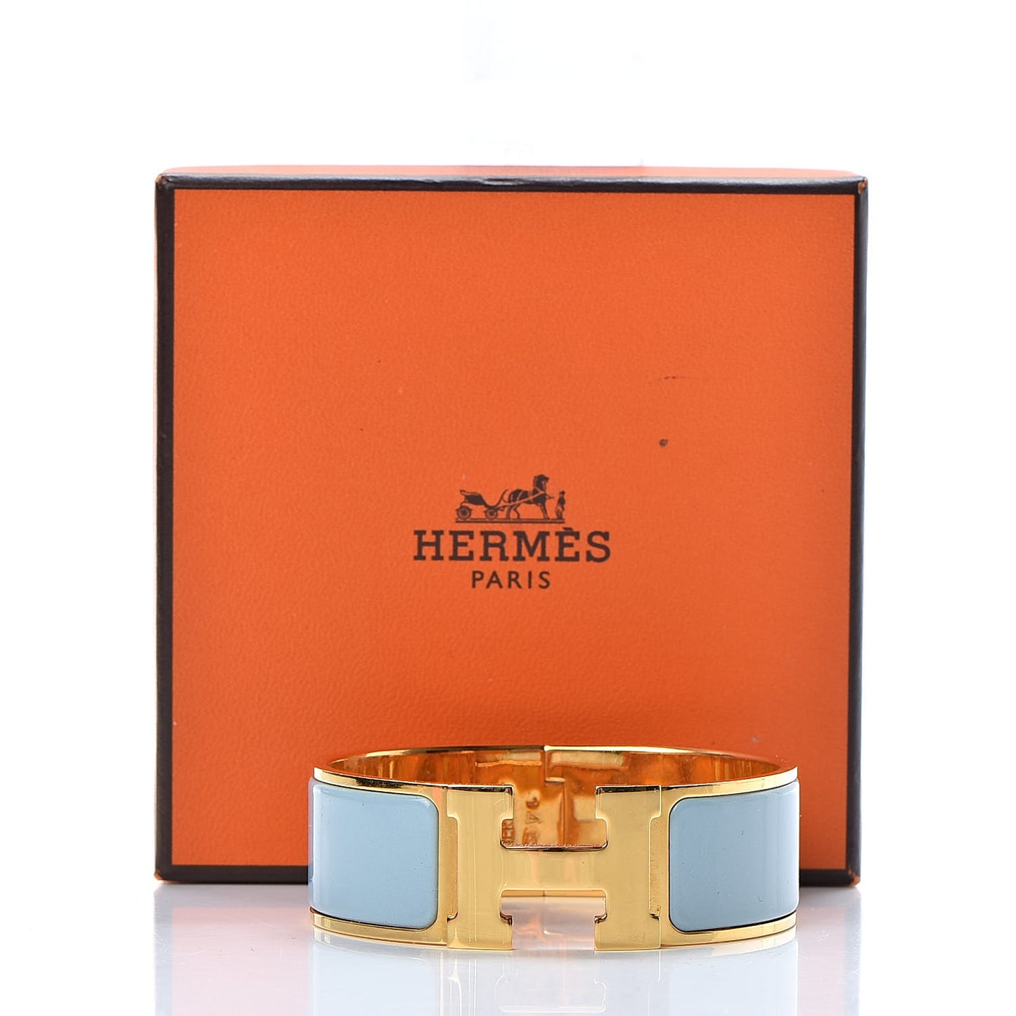 Enamel Clic Clac H Wide Bracelet PM Aigue Marine