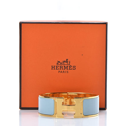 Hermes Enamel Clic Clac H Wide Bracelet PM Aigue Marine 8 of 8