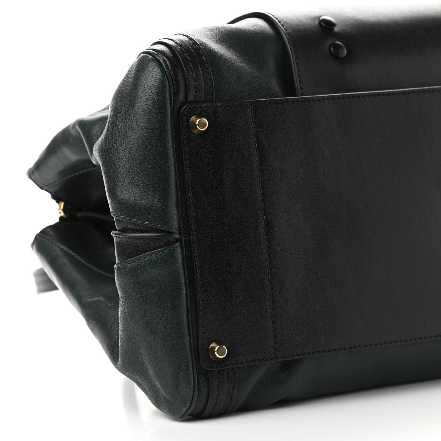 Chloe Calfskin Medium Alice Satchel Fir Green Black 8 of 12