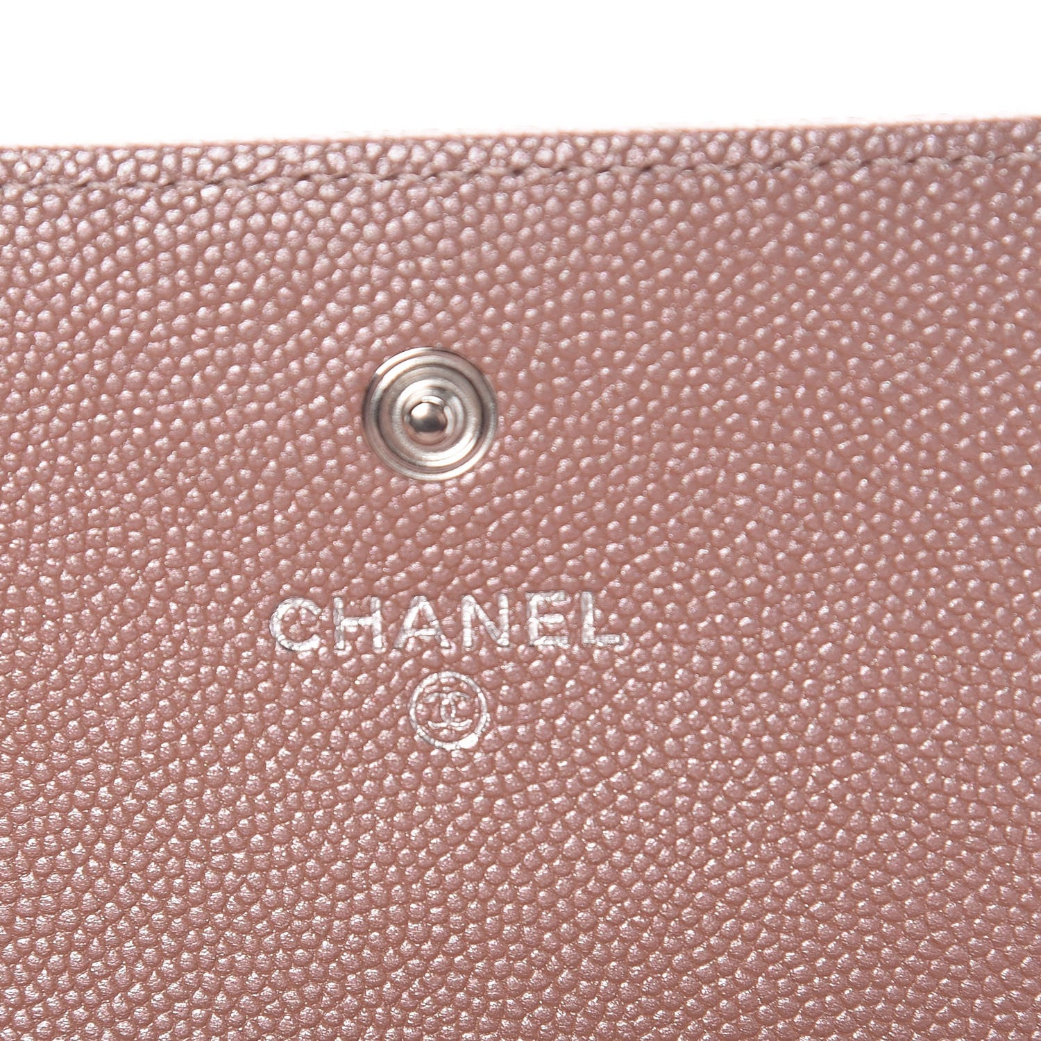 Chanel Metallic Caviar Chevron Quilted Vintage Mademoiselle Card Holder Pink 6 of 9