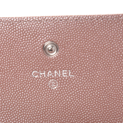 Chanel Metallic Caviar Chevron Quilted Vintage Mademoiselle Card Holder Pink 6 of 9