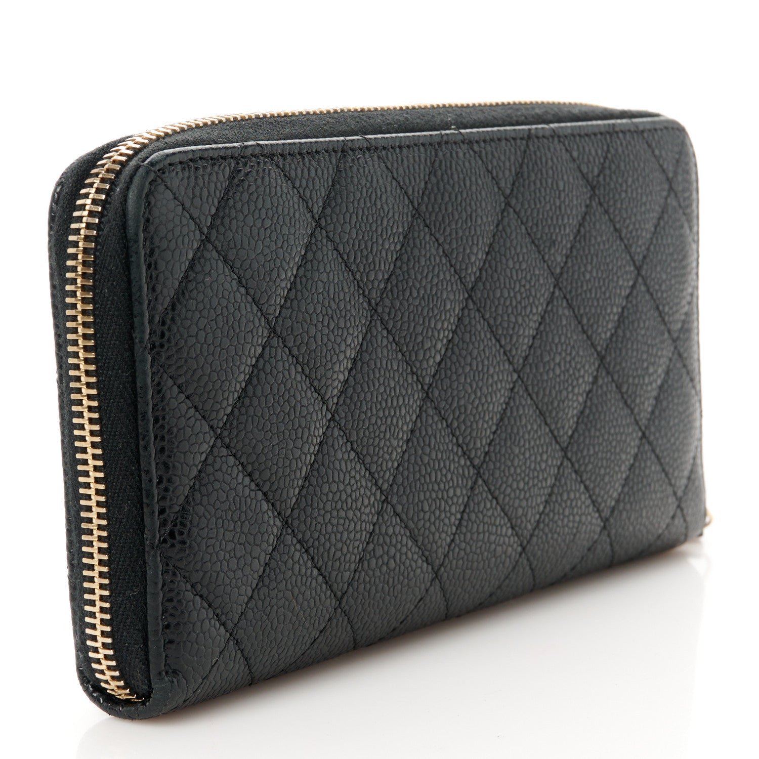 Chanel Caviar Quilted Large Gusset Zip Around Wallet Black 3 of 10