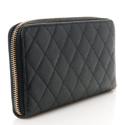 Chanel Caviar Quilted Large Gusset Zip Around Wallet Black 3 of 10