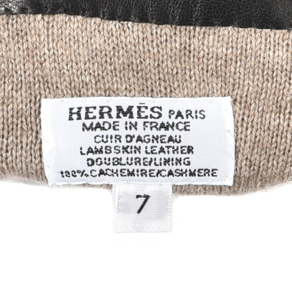 Hermes Lambskin Cashmere Dream Love Gloves 7 Black 4 of 4