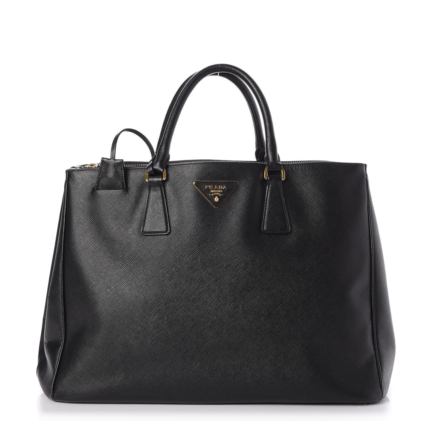 Saffiano Large Galleria Double Zip Tote Black