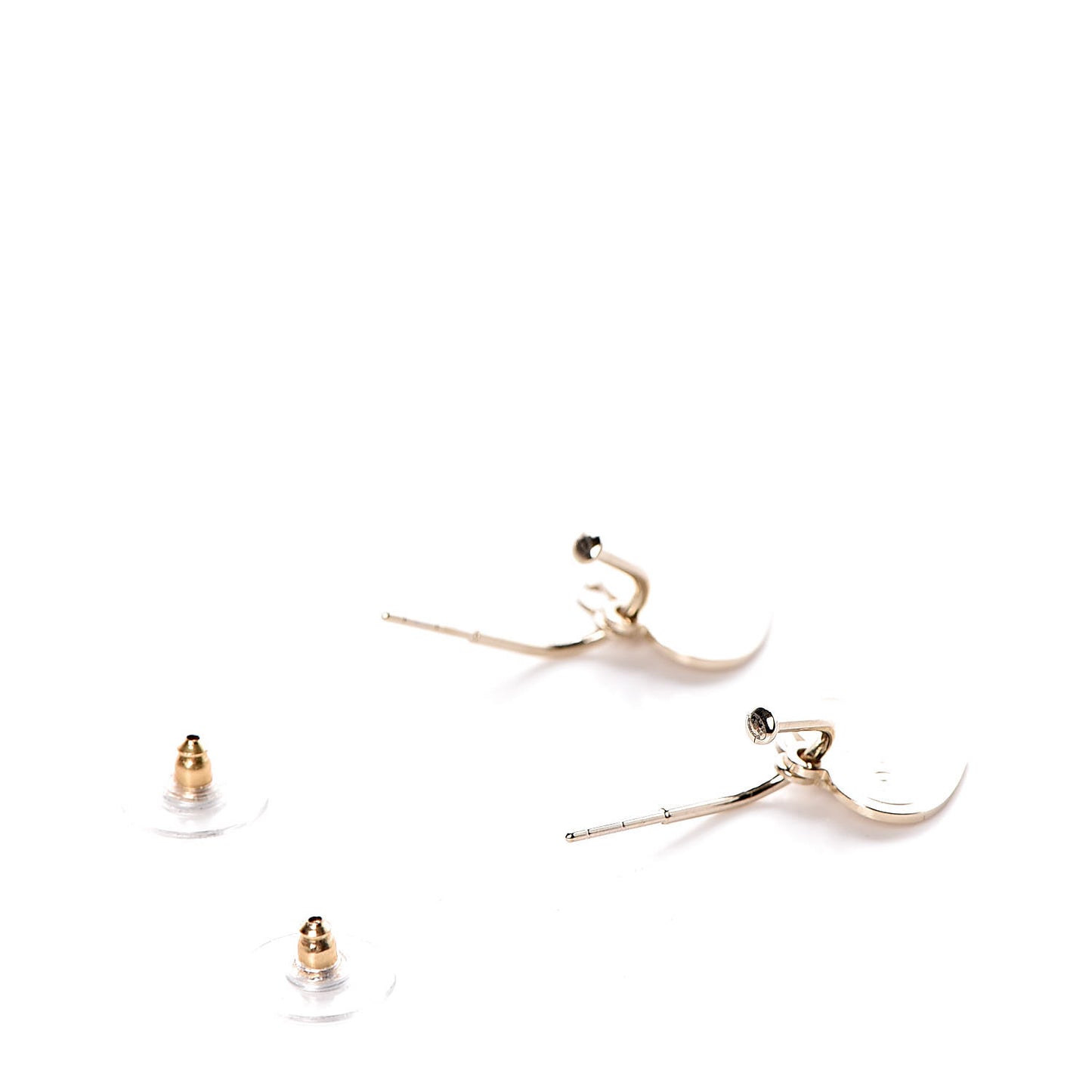Heart CC Dangle Earrings Gold