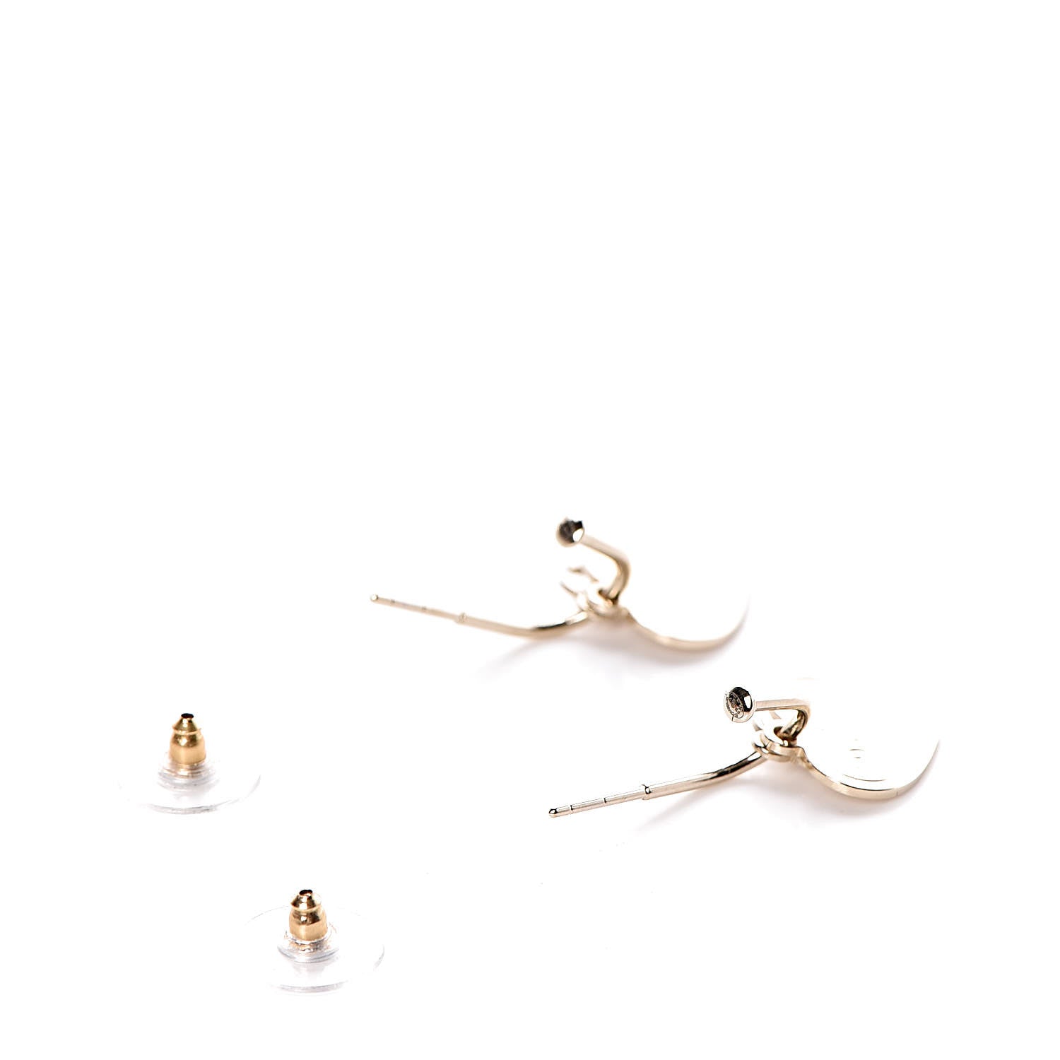 Chanel Heart CC Dangle Earrings Gold 3 of 4