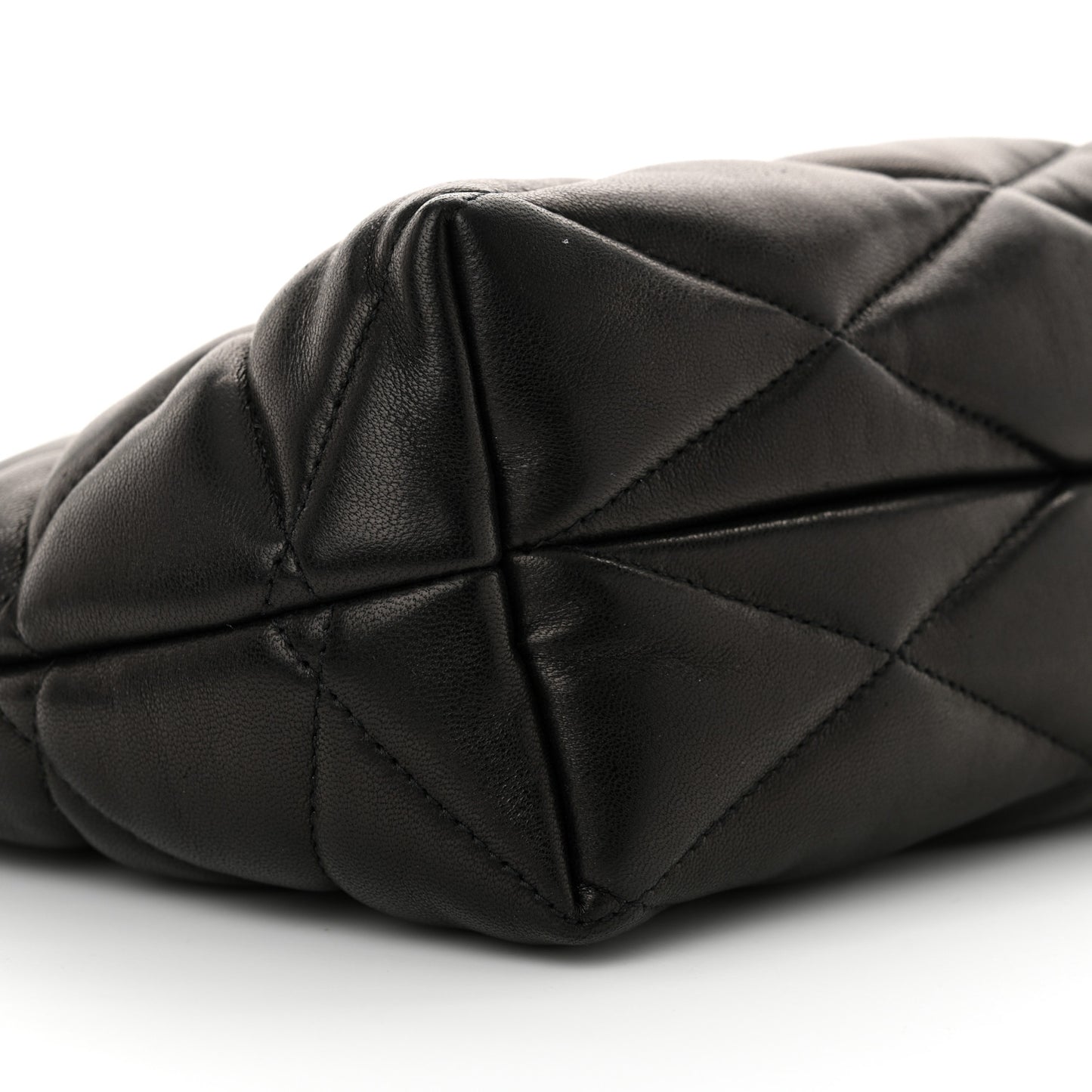 Lambskin Monogram Medium Sade Puffer Pouch Black