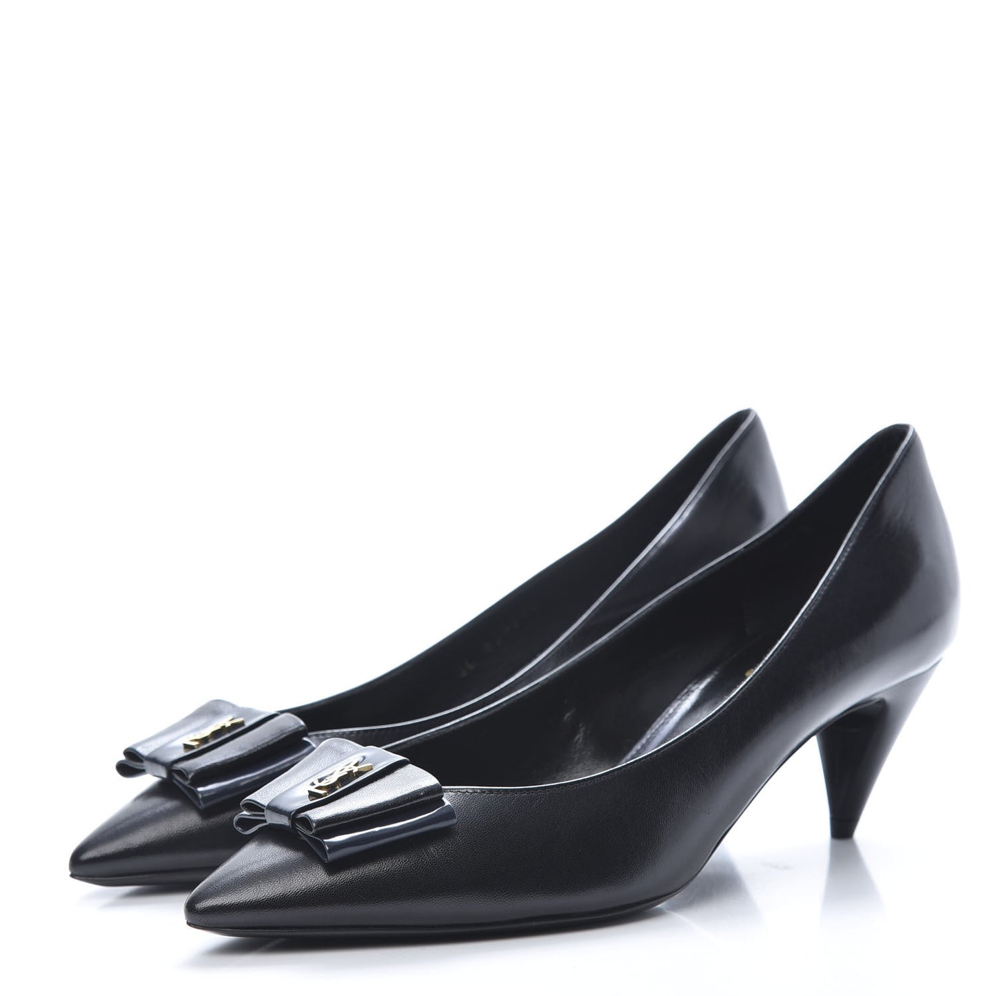Calfskin Bow Anais Pumps 37 Black