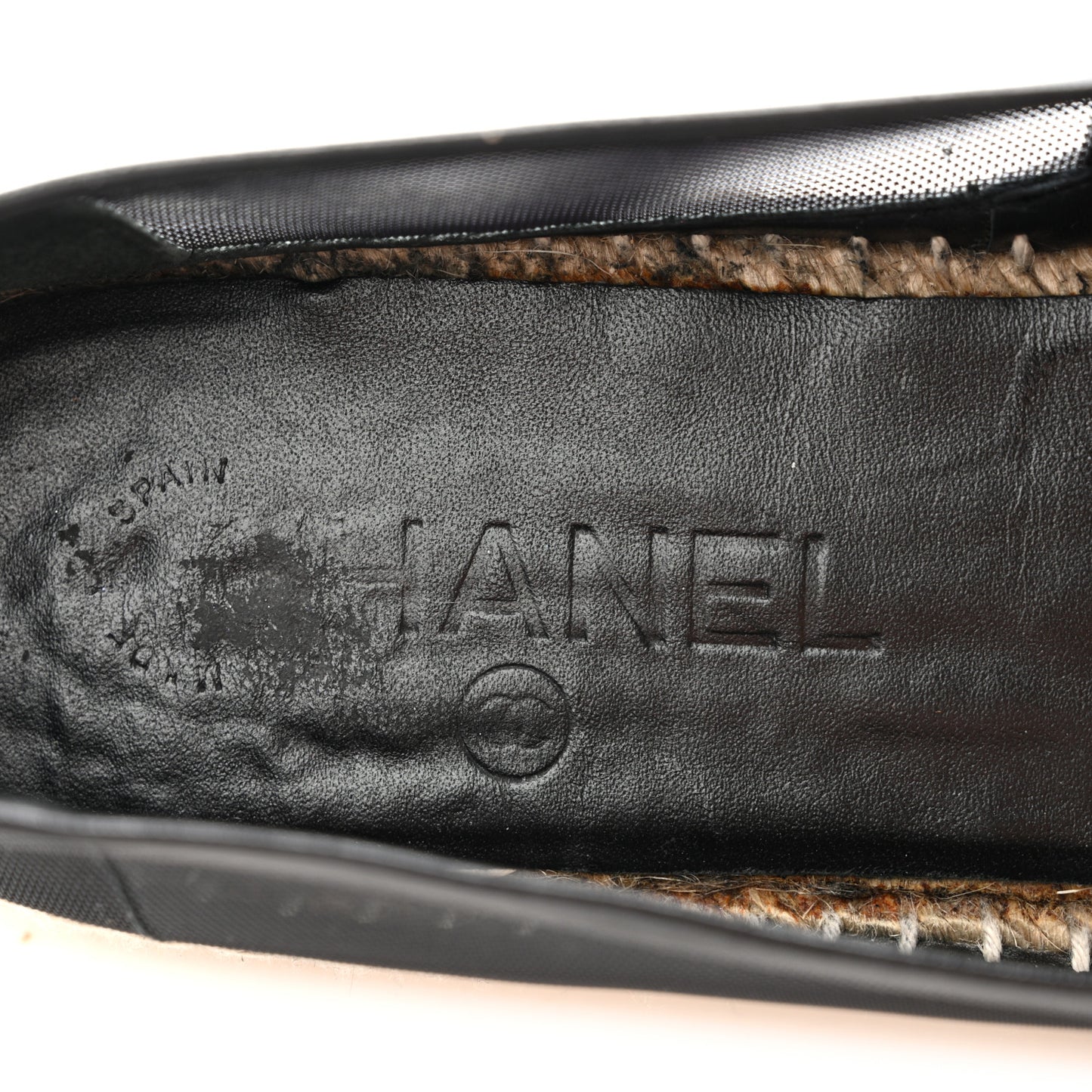 Mesh Grosgrain CC Espadrilles 38 Black
