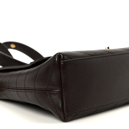 Chanel Lambskin Chevron Maxi Flap Bag Dark Brown 10 of 11