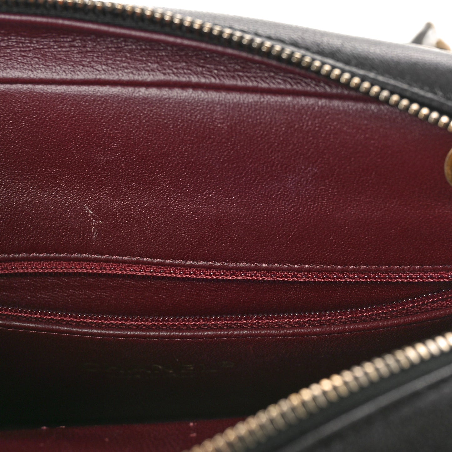 Lambskin Chevron Quilted Coco Envelope Flap Camera Case Black
