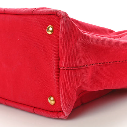 Prada Canapa Small Logo Tote Rosso 9 of 12