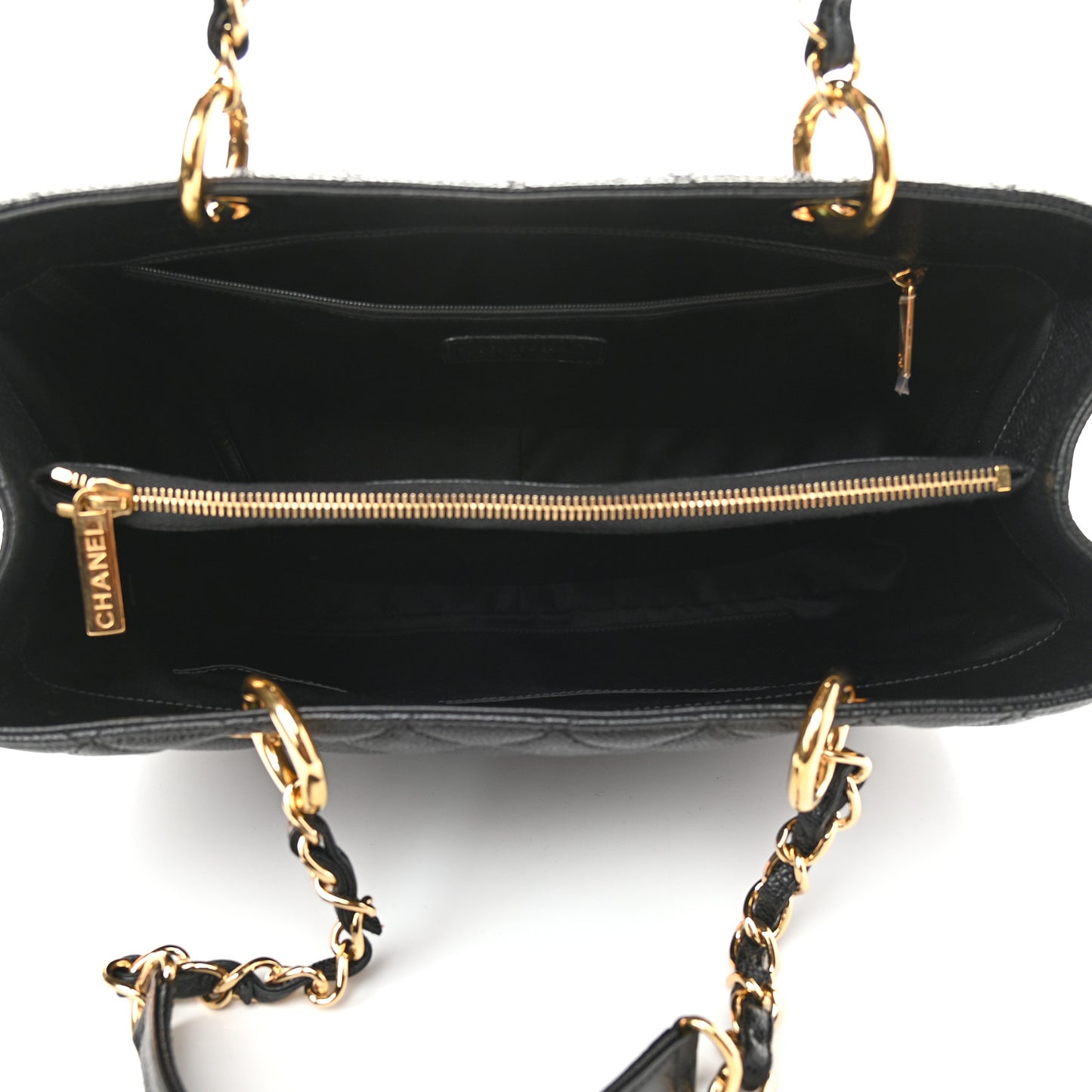Caviar Quilted Grand Shopping Tote GST Black