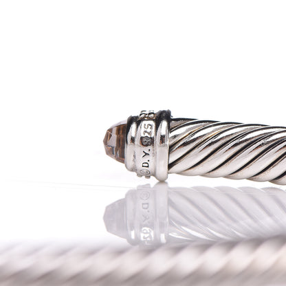 David Yurman Sterling Silver Diamond Morganite 5mm Cable Classics Bracelet 5 of 5
