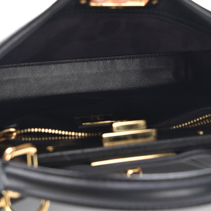 Fendi Vitello Seta Lace Up Medium Peekaboo Iconic Satchel Black 6 of 8