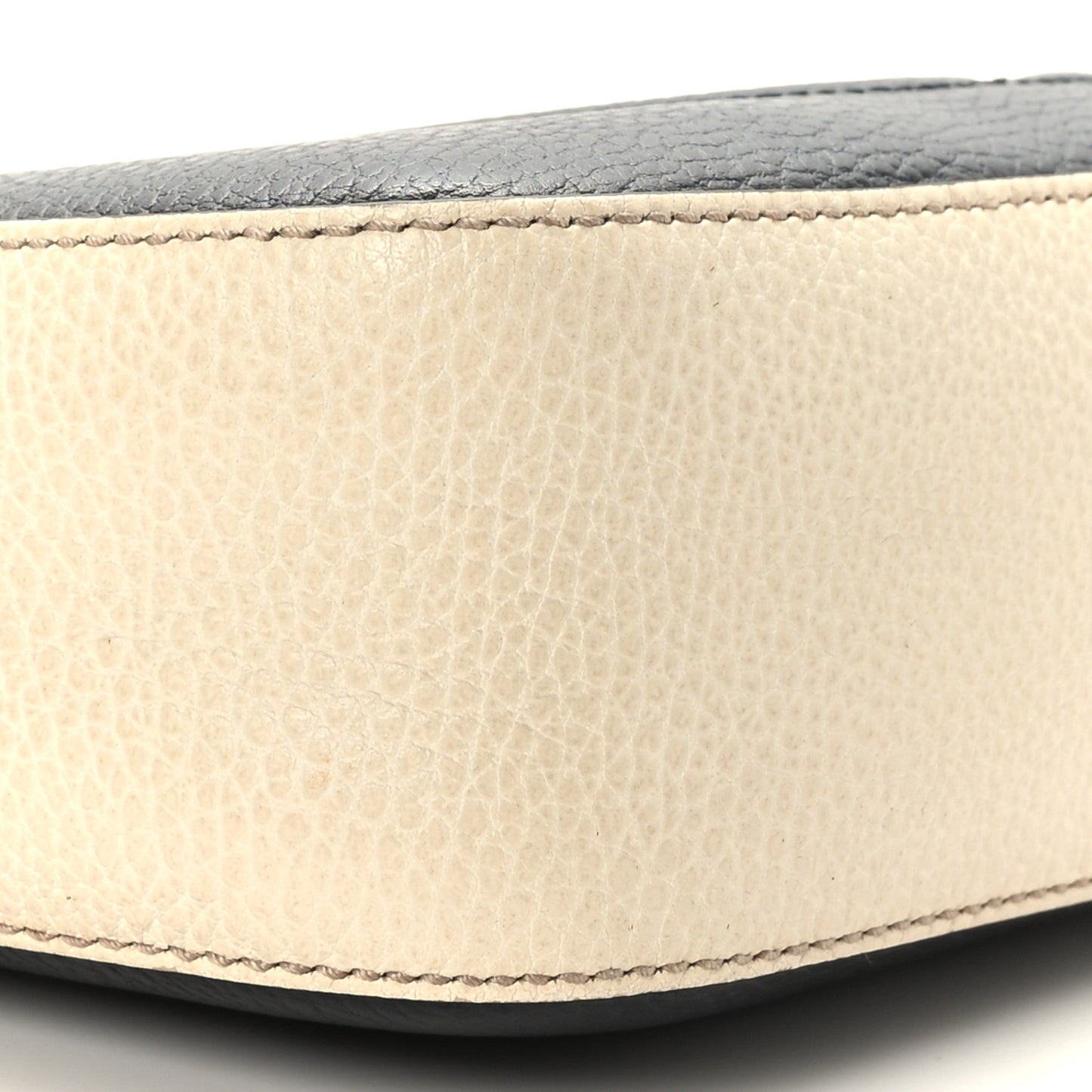 Dollar Calfskin Bi-Color Small Soho Disco Bag Mystic White Black