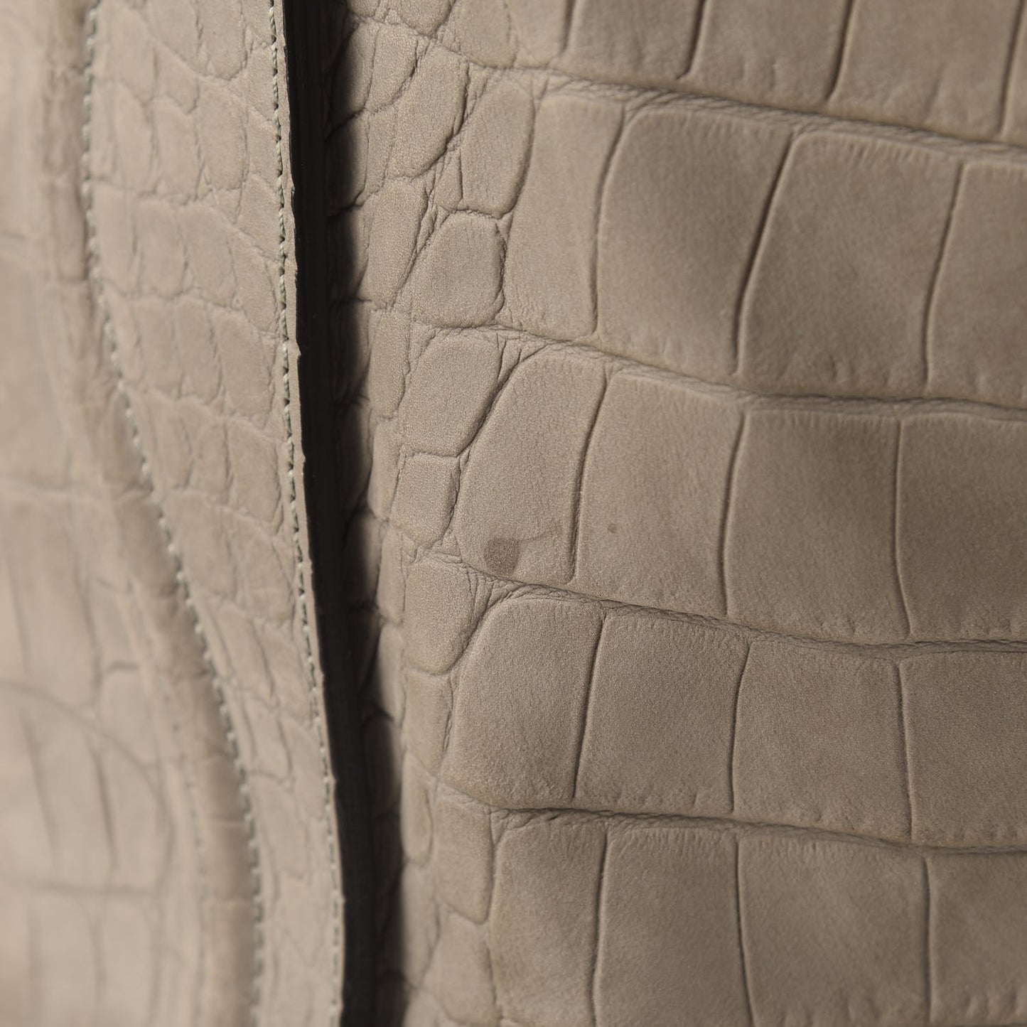 Nubuck Crocodile Embossed Large Phantom Luggage Grey