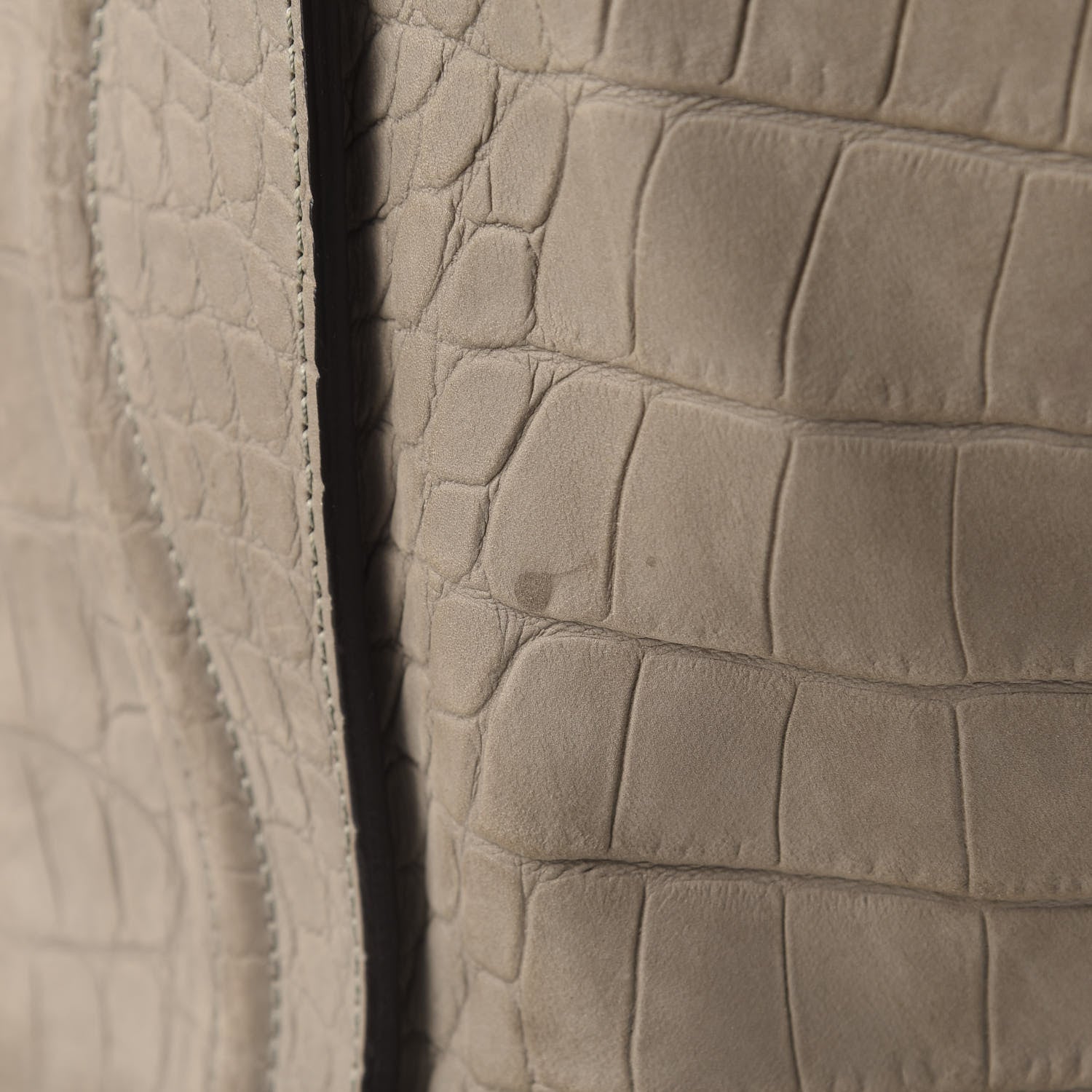 Celine Nubuck Crocodile Embossed Large Phantom Luggage Grey 10 of 16