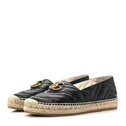 Gucci Nappa Matelasse GG Marmont Espadrilles 37.5 Black 3 of 9