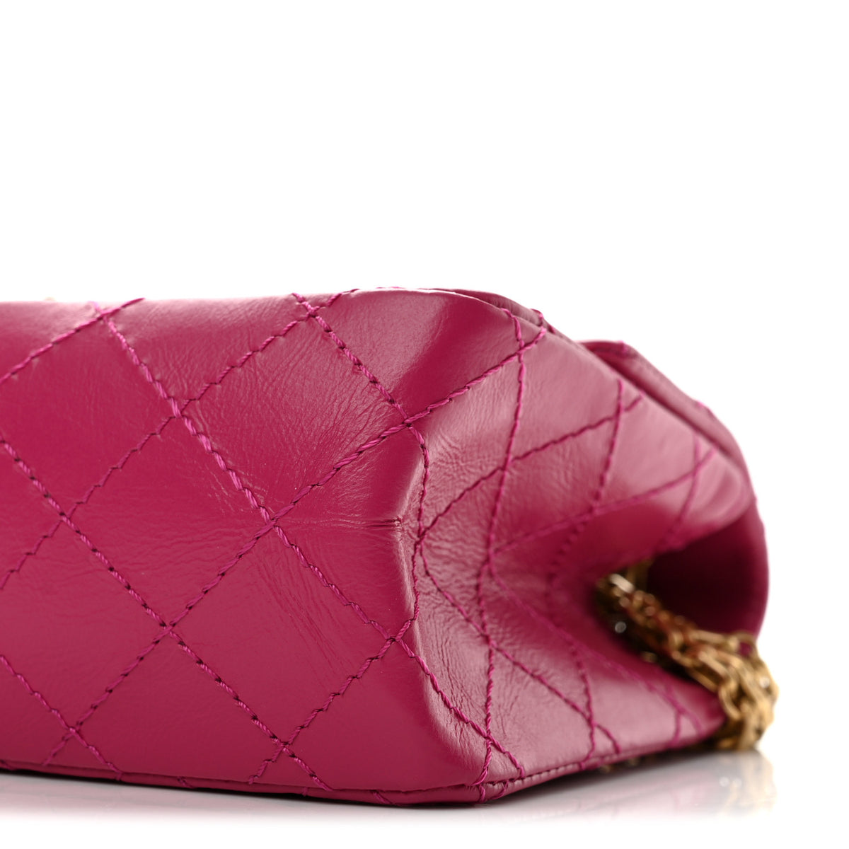 Aged Calfskin Quilted 2.55 Reissue Mini Flap Fuchsia