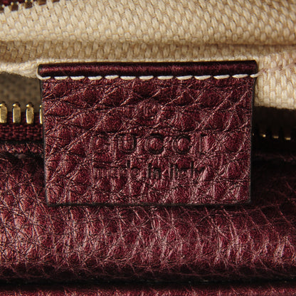 Gucci Metallic Pebbled Calfskin Small Soho Disco Bag Burgundy 6 of 7