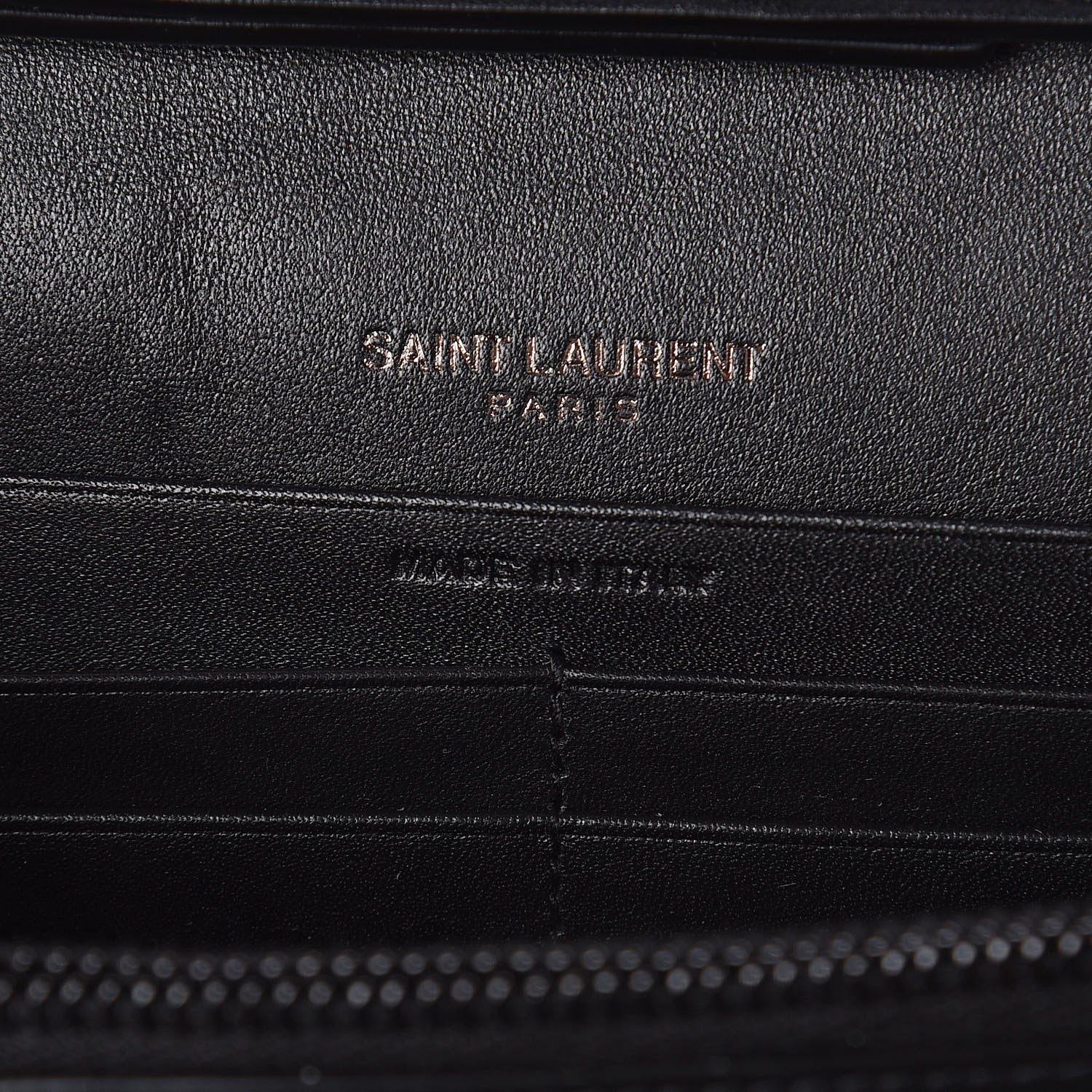 Saint Laurent Patent Leopard Print Monogram Chain Wallet Black Gold 6 of 11