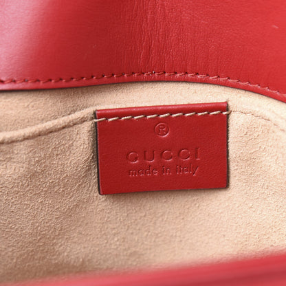 Gucci Calfskin Matelasse Mini GG Marmont Shoulder Bag Hibiscus Red 7 of 11