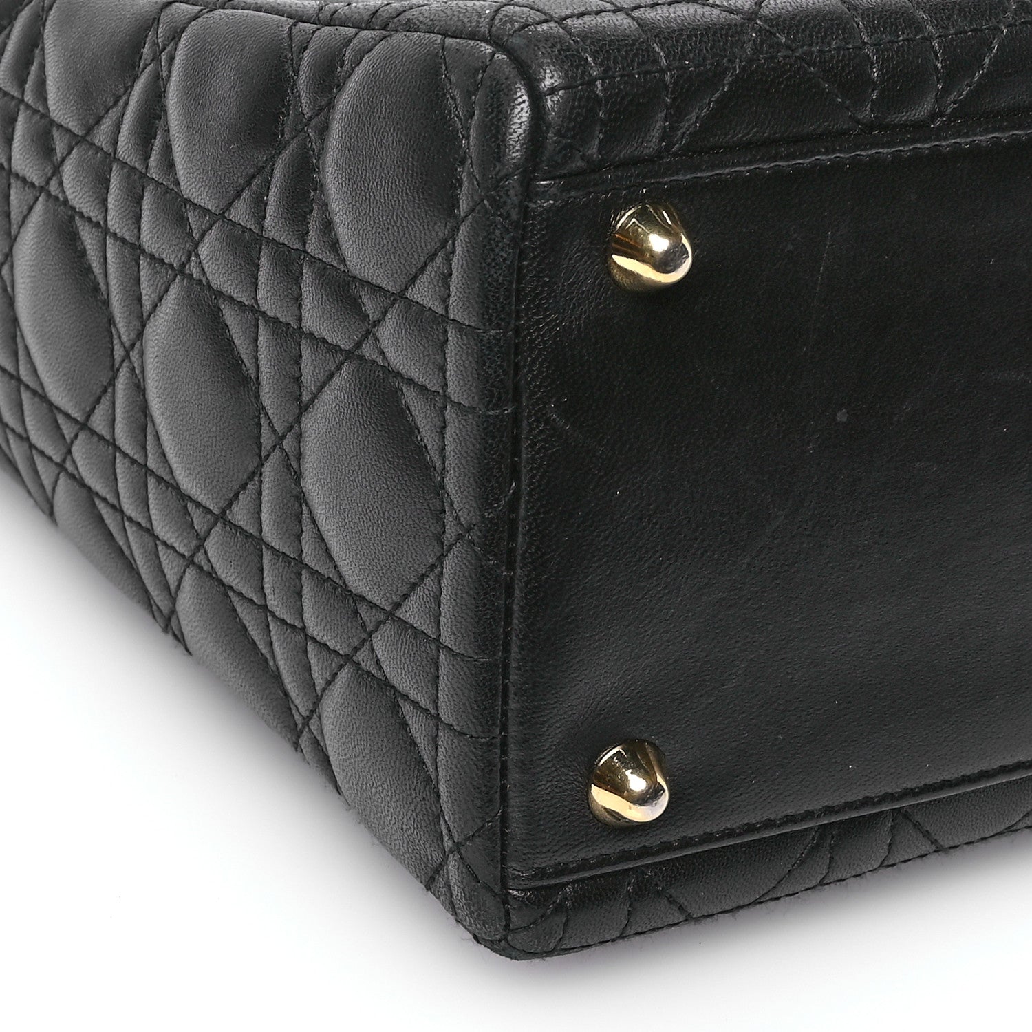 Christian Dior Lambskin Cannage Large Lady Dior Black 9 of 10