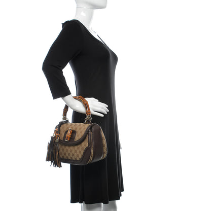 Gucci Monogram Medium New Bamboo Top Handle Bag Dark Brown 3 of 12