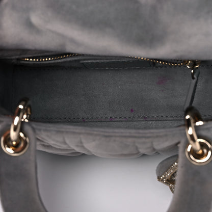 Christian Dior Velvet Mini Lady Dior Gray 5 of 12