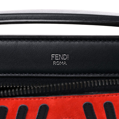 Fendi Suede Calfskin Waves Small DotCom Click Chain Satchel Papavero Blue Notte 6 of 14