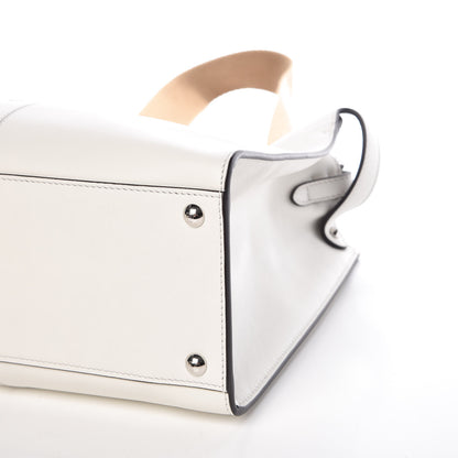 Fendi Vitello Seta Glazed Fabric FF 1974 Medium Peekaboo X-Lite White Ice Mogano Panna 8 of 9