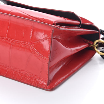 Marc Jacobs Calfskin Crocodile Embossed Uptown Shoulder Bag Flame 9 of 9