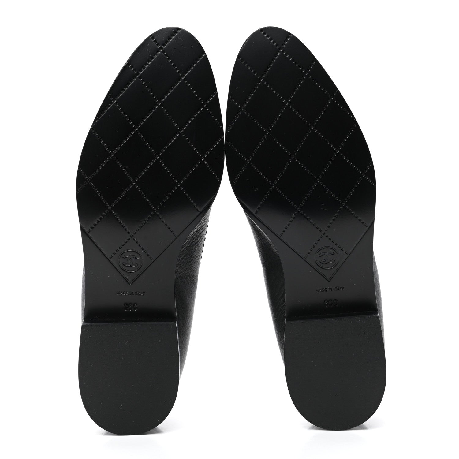 Chanel Calfskin CC Mocassin Loafers 36 Brown Black 5 of 7