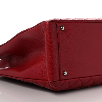 Chanel Caviar Quilted XL Grand Shopping Tote GST Red 10 of 11