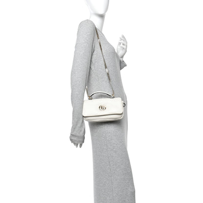 Gucci Lambskin Mini GG Milano Top Handle Shoulder Bag White 2 of 11
