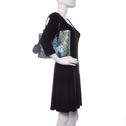 Gucci GG Supreme Monogram Blooms Small Reversible Tote Beige Blue Navy 2 of 10